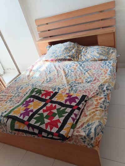Complete 3 piece bedroom set with mattress (Bed, Wardrobe & Dressing)