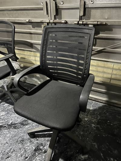 Black Office Chair with Mesh Back & Wheels