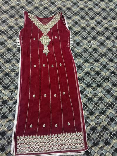 stitched long maxi with long shirt