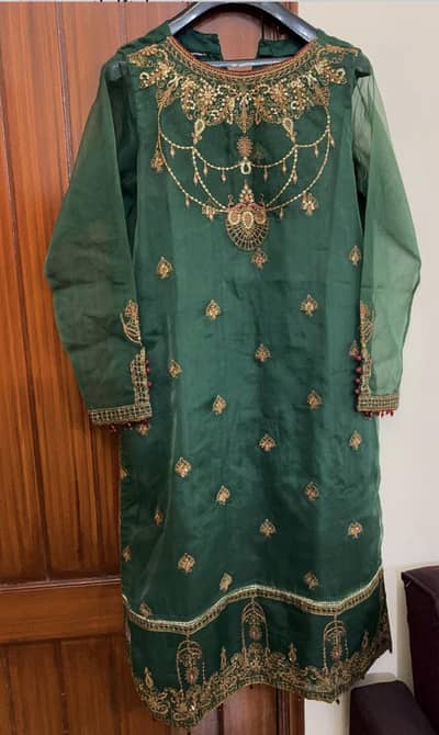 Sapphire suit green silk organza (medium)