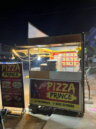 counter for biryani pizza and fish