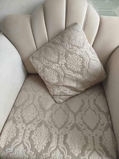 Beautiful Cream & Golden Sofa Set