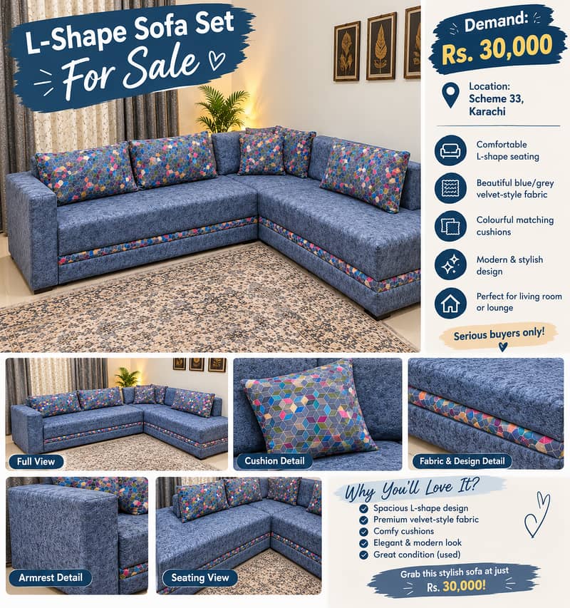 L shape sofa 0
