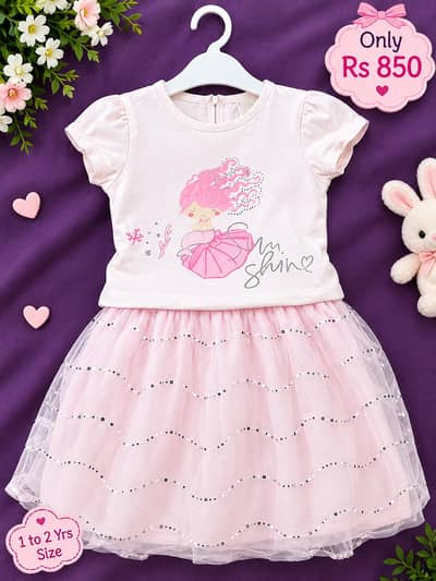 Baby Girl Fancy Frock & Skirt Set (1–2 Year)
