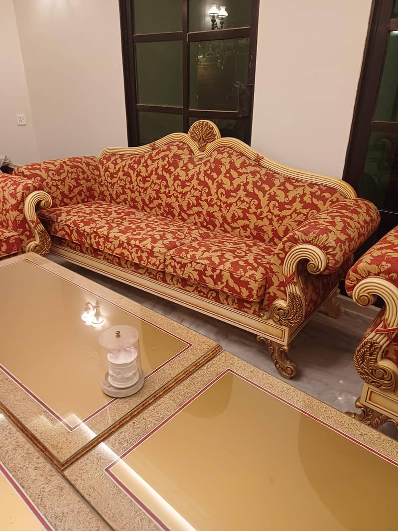 mehroon 9 seter sofa set 3