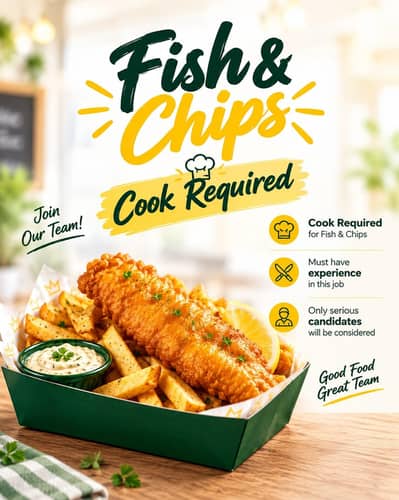 Fish & Chips Cook Required