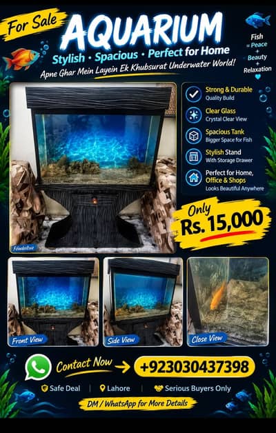 Beautiful luxury aqurium with Stylish stand Rs 15,000