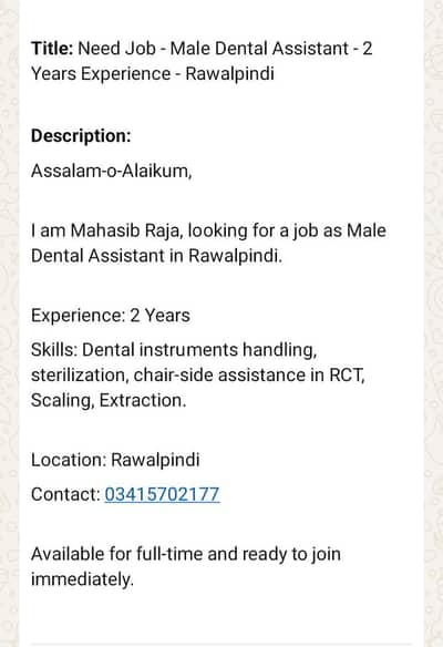 Dental assistant