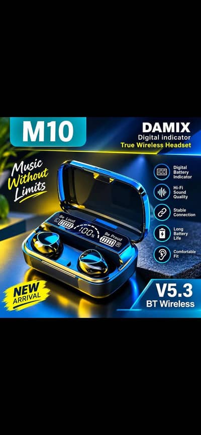 new damix m10 original earbuds LED DISPLAY COD