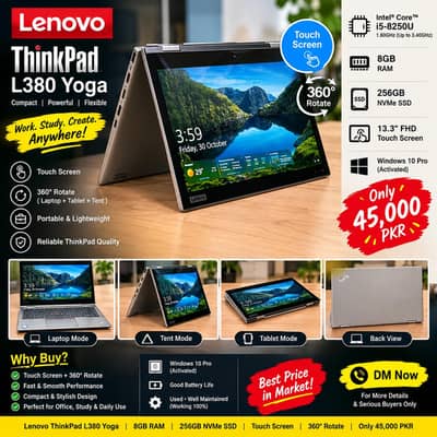 Lenovo Thinkpad L380 Yoga |Core i5 8th generation | Touch Screen |