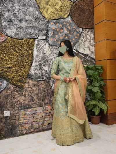 Beautiful sea green lehenga