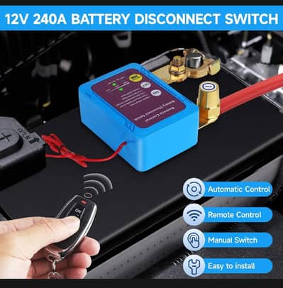 Remote Battery Disconnect kill Switch 12v 240A Smart Voltage Prevent