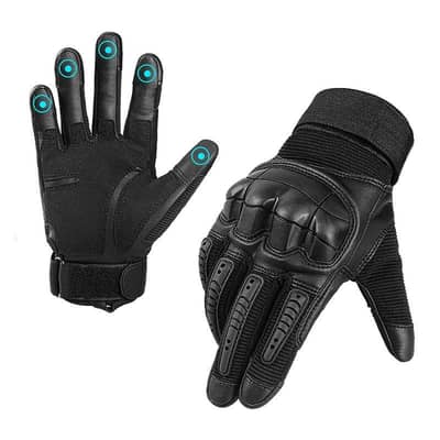 Black Tactical Gloves | Hard Knuckle Protection | Touchscreen