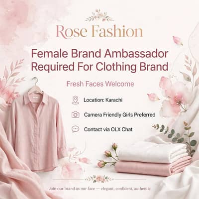 Female Brand Ambassador Required For Boutique - Karachi - Rose Fashion