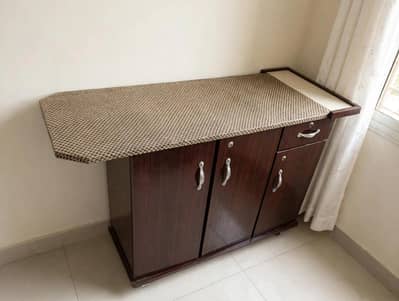 WOODEN CABINET IRON STAND