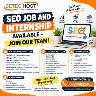 SEO JOB AND INTERNSHIP AVAILABLE – JOIN OUR TEAM!