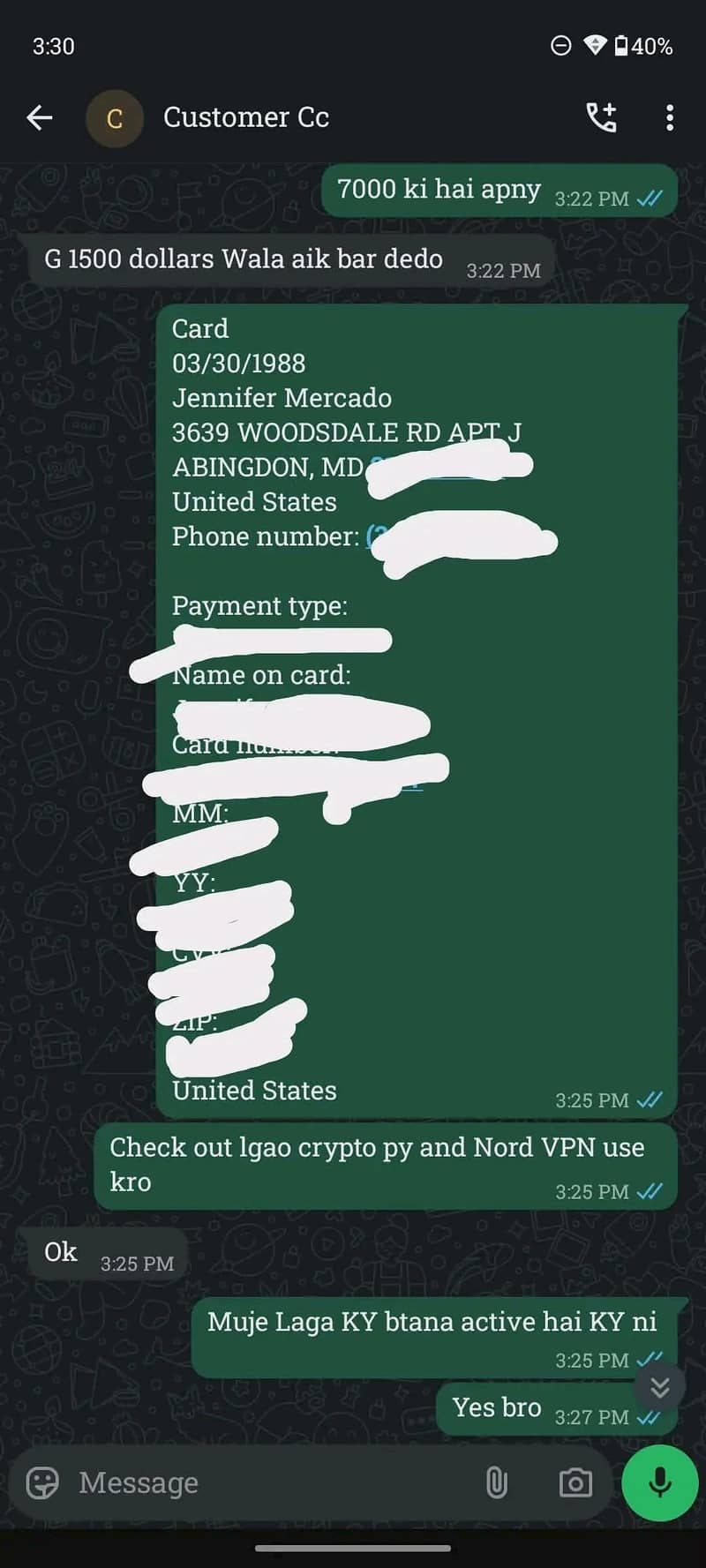 Apple iPhone Carding method 2