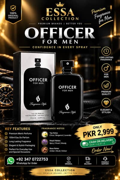 Officer For Men Premium Perfume 100ml | Long Lasting | Rs. 2,999