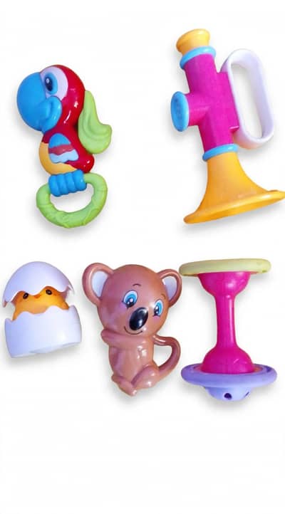 Baby rattles st 5 PCs like new condition 1- 2 br used