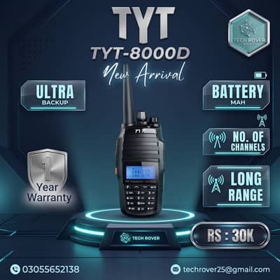 TYT TH-UV8000D 10W Walkie Talkie | Dual Band Wireless Set | Long Range