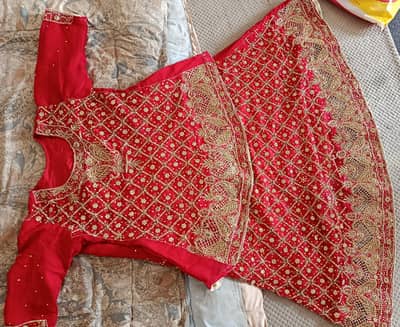 Red bridal wedding dress