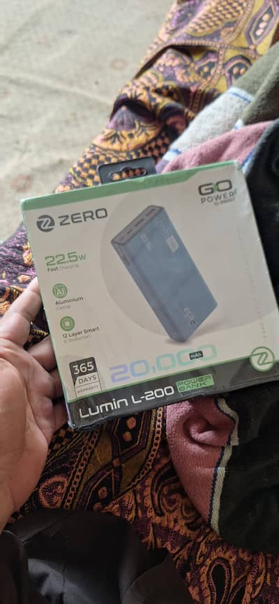 Zero Power Bank 20000 mah 22.5w Fast Charging 1 year brand warrenty
