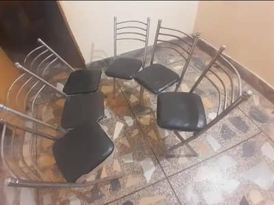6 dining chair sets- steel frame
