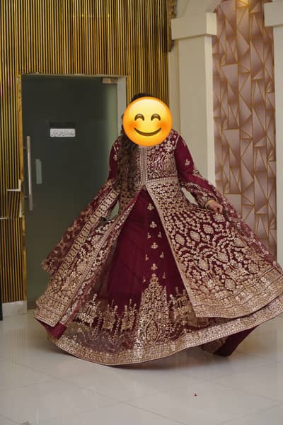Bridal Walima Maxi - Maroon - XL Adjustable - Worn Once