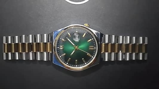 Green Dial Watch DATE/TIME WORKING