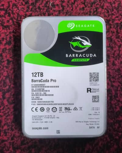 Seagate SATA 12TB Hard Drive barracuda Pro