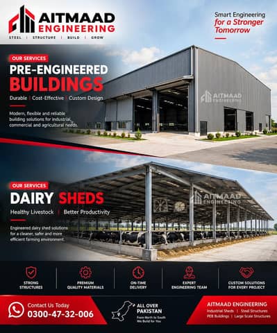 Warehouse Shed Manufacturer / PEB Industrial Shed / Dairy Sheds i
