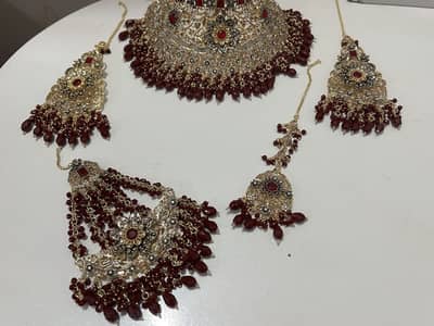 Heavy Bridal Barat Jewellery set Necklace, Earrings,Bindiya,Jhommar