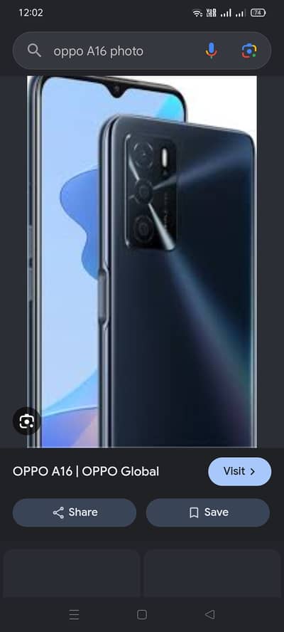 Model oppo A16