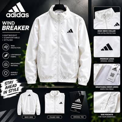 Adidas White Windbreaker Jacket 
