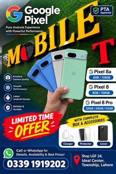 Google Pixel 7A,7Pro7,6 Pro 8,8A,8 Pro & 9 Charger,Protector,Cover Sal