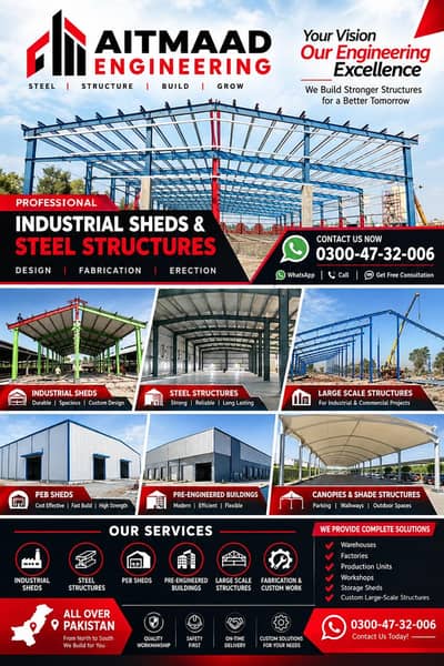 Pre Engineering Buildings, Dairy Sheds, Industrial Steel Structure