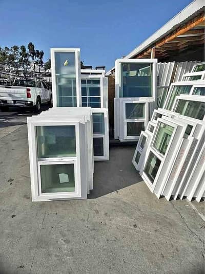 Aluminium Glass and Wood Door Window - Partition Work - Glass Door