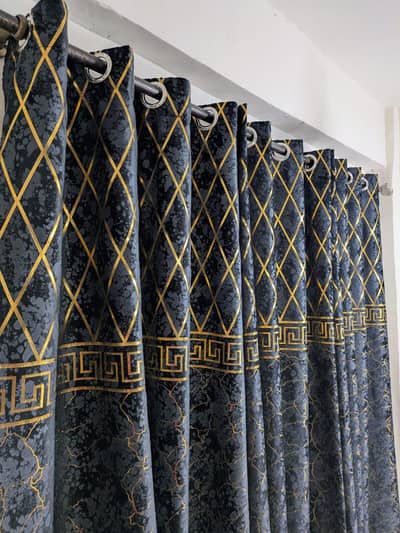 Malai Velvet Executive Curtain 4x9 Feet Ready to Hang Top Border