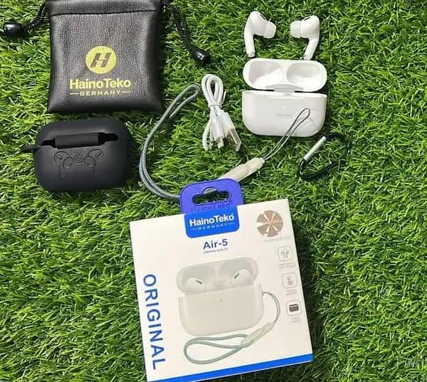 Original Haino Teko (Germany) Air-5 True Wireless Earbuds | Active Noise Cancellation TWS Ear ponds | Bluetooth 5.2 Headset with Free Silicon Cover - Special Deal