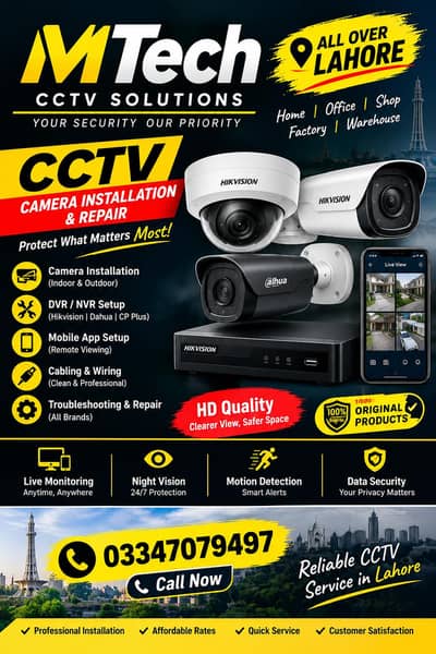 CCTV CAMERAS  INSTALLATION BEST CAMERA PACKAGES | DAHUA HIKVISION