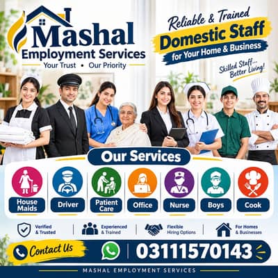 Maids / House Maids / cook / House chef / Baby Sitter maid available
