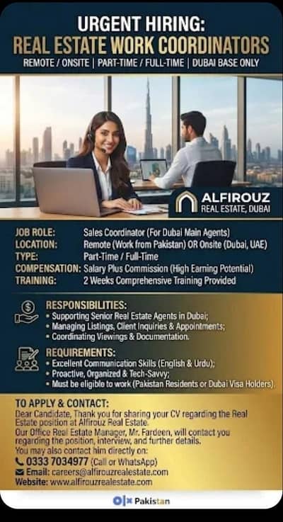 Multiple Job Opportunities at Al Firouz Real Estate Broker