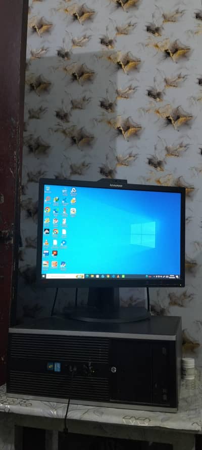 Complete HP Core i5 Desktop PC Setup + Lenovo 22 Inch LCD with Camera