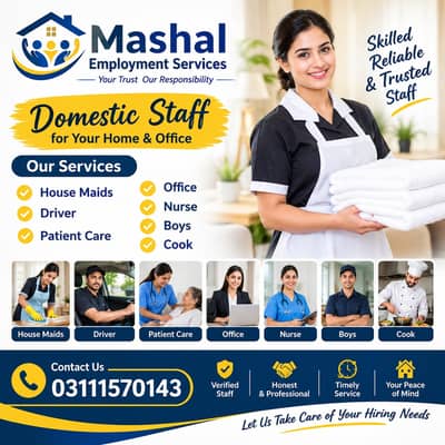 Maid /Cook/Baby Care /Patient Care /Nurse / Kitchen Helper/Driver