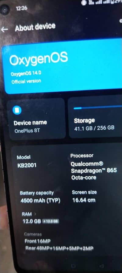 OnePlus 8T   16+256gb all ok rabta 03249727349