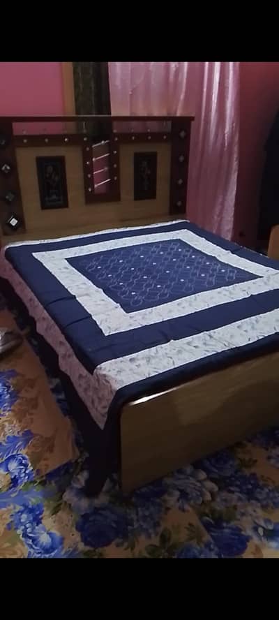 Wooden Double Bed for Sale – Good Condition