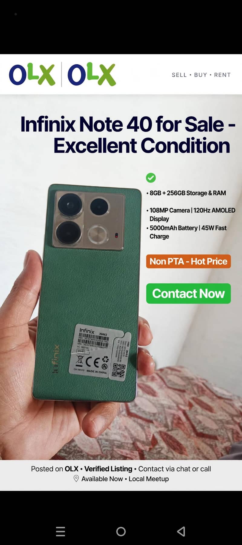 mobail Infinix not 40 1