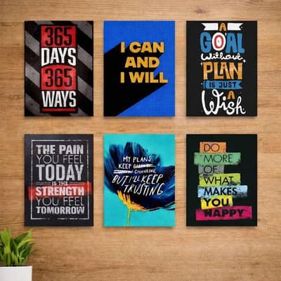 Set of 6 Motivational Wall Art Frames – Premium Home & Office Decor