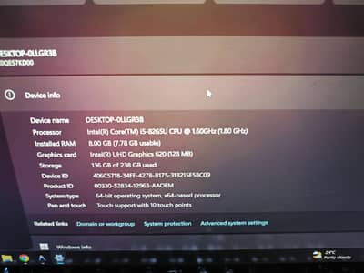 Lenovo x1 carbon Gen 7 touch screen i5 8th  I5 8th generation