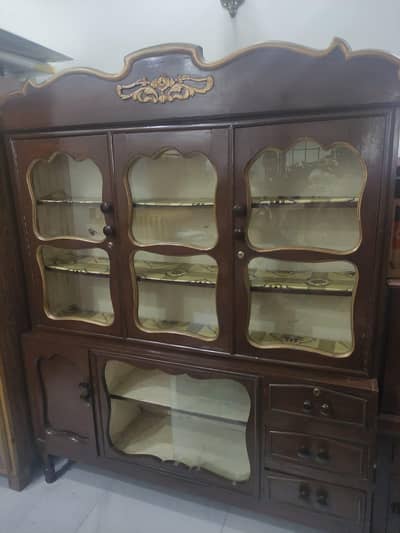 Wooden crockery Showcase l Kitchen Sideboard